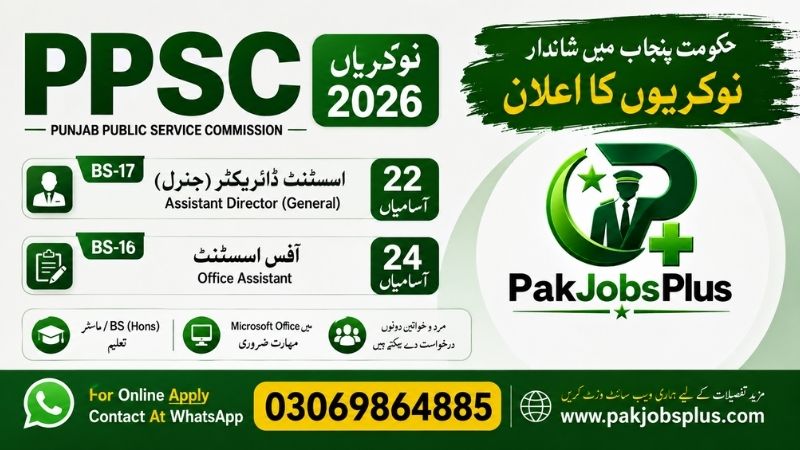 PPSC Jobs 2026 | Assistant Director & Office Assistant Jobs