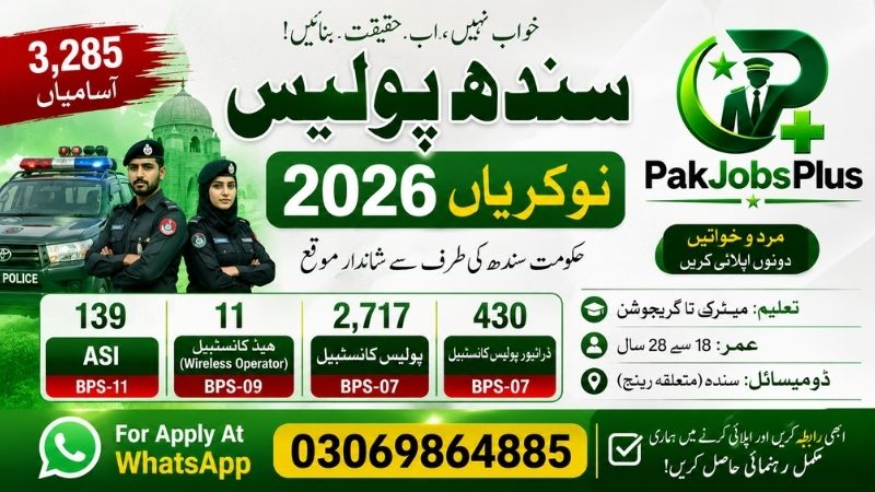 Sindh Police Jobs 2026