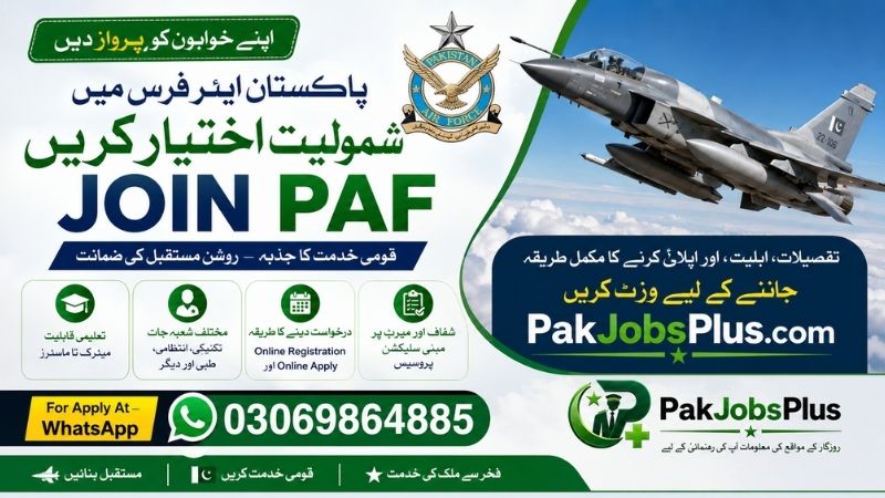 Join PAF 2026 Latest Pakistan Air Force Jobs Online Registration